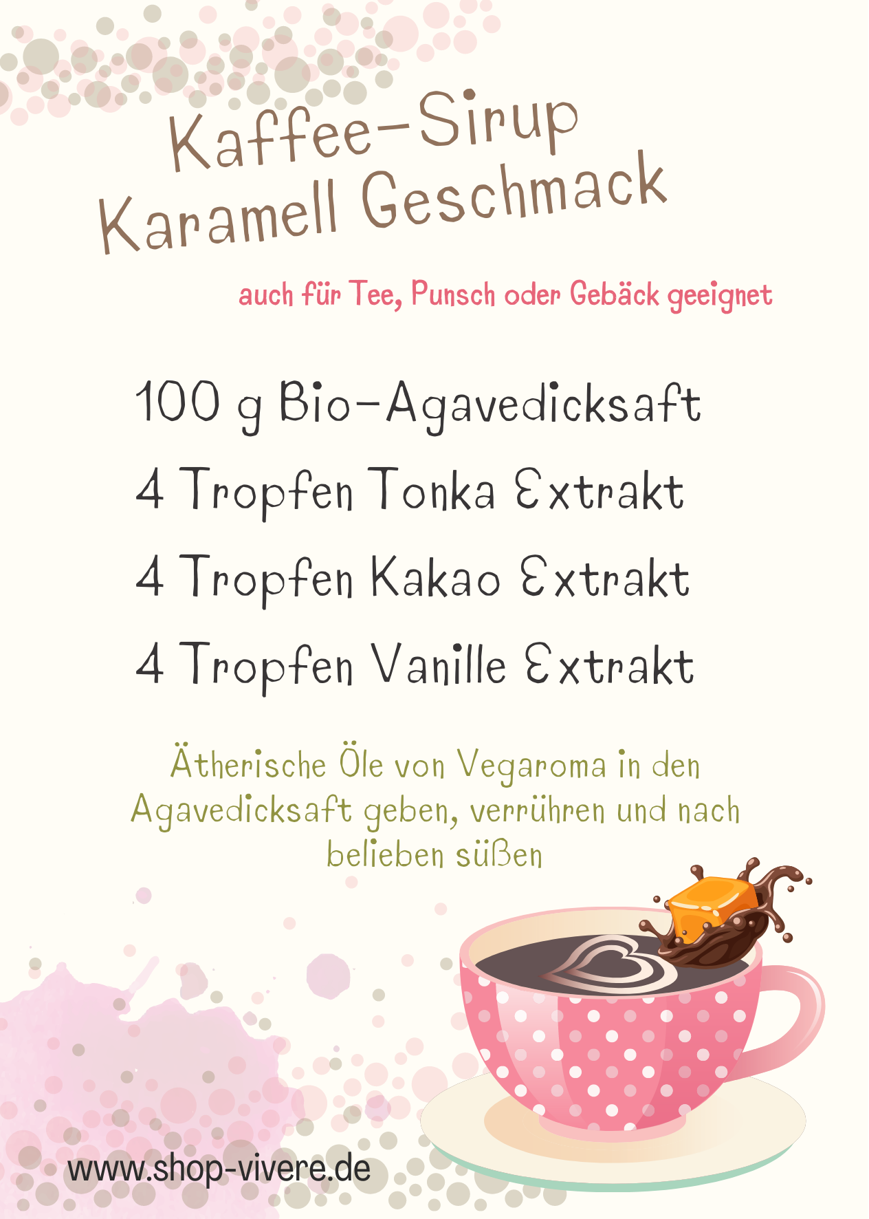 Kaffee Sirup Karamell Geschmack