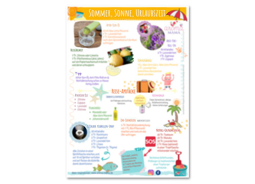 Poster A4 Sommer Sonne Urlaubszeit ViVere Aromapflege